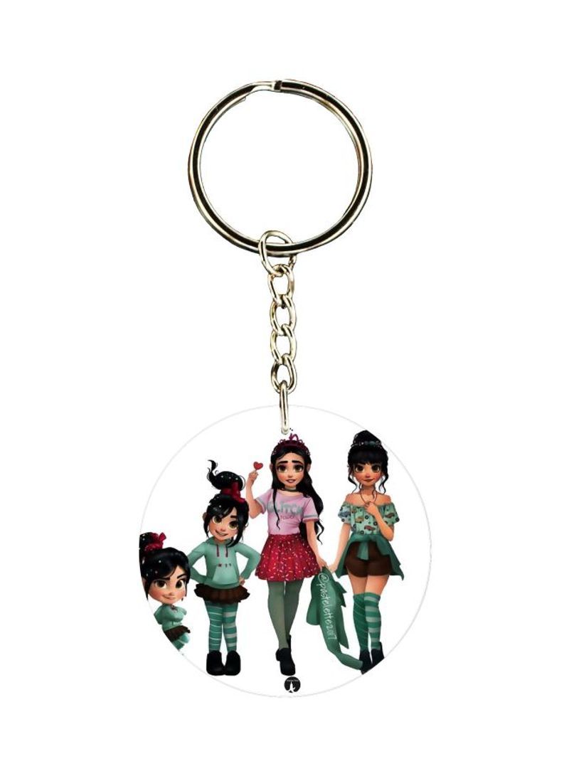RKN Cartoon Girls Printed Keychain