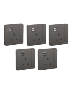 Schneider Electric  AvatarOn, 2 USB charger + switched socket, 3P, 13A, Dark Grey (Model Number -E8315USB_DG_G11) - Pack of 5 - pzsku/ZB2EAFE2DDB907B112BC8Z/45/_/1709728089/ae5d35a7-6a2a-44c0-8539-a75c42cf69d3