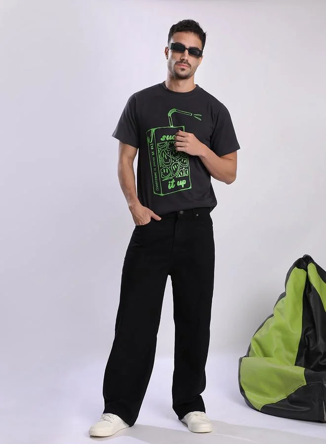 Styli Men Mid-Rise Baggy Fit Cotton Jeans By Bene Kleed
