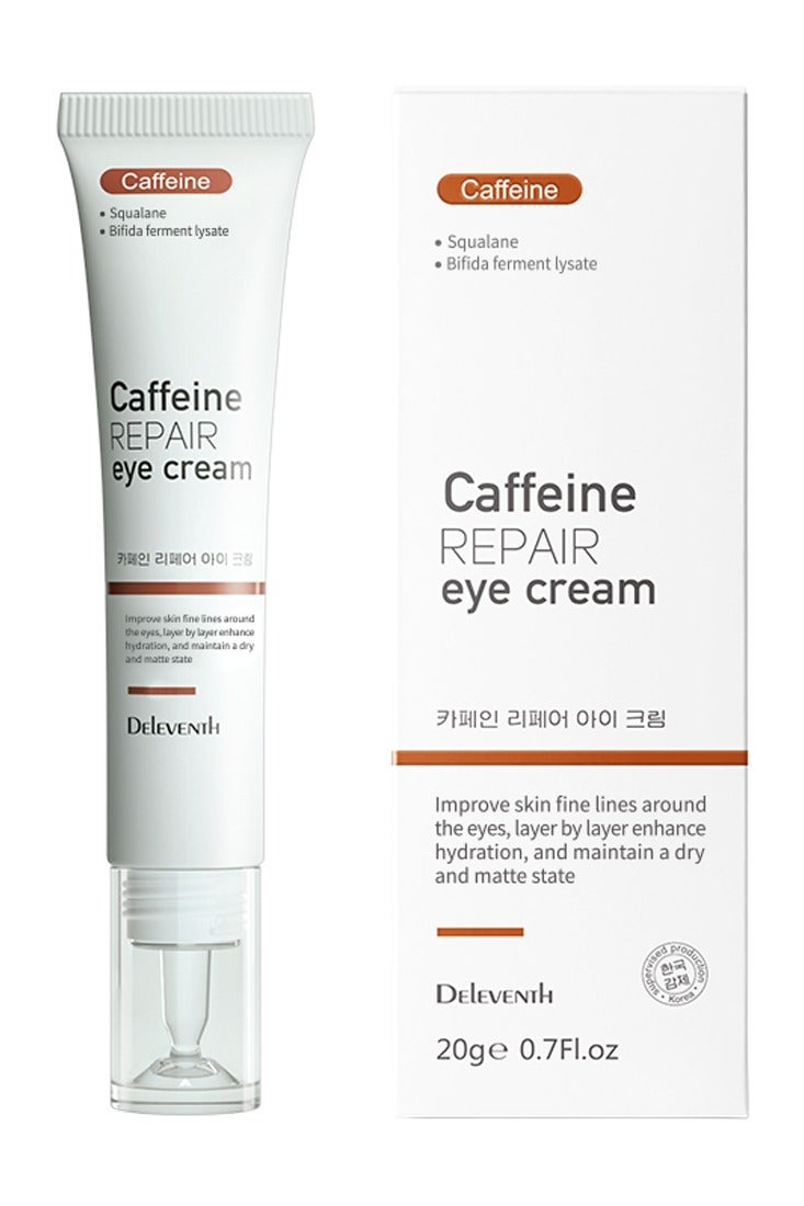 DEleventh Korean Brand Caffeine Repair Eye Cream 20g / Anti-wrinkle, Reduces Puffiness and Dark Circles, Hydrates, Firms Delicate Skin and Smoothes Fine Lines for a Refreshed Look - Image 1