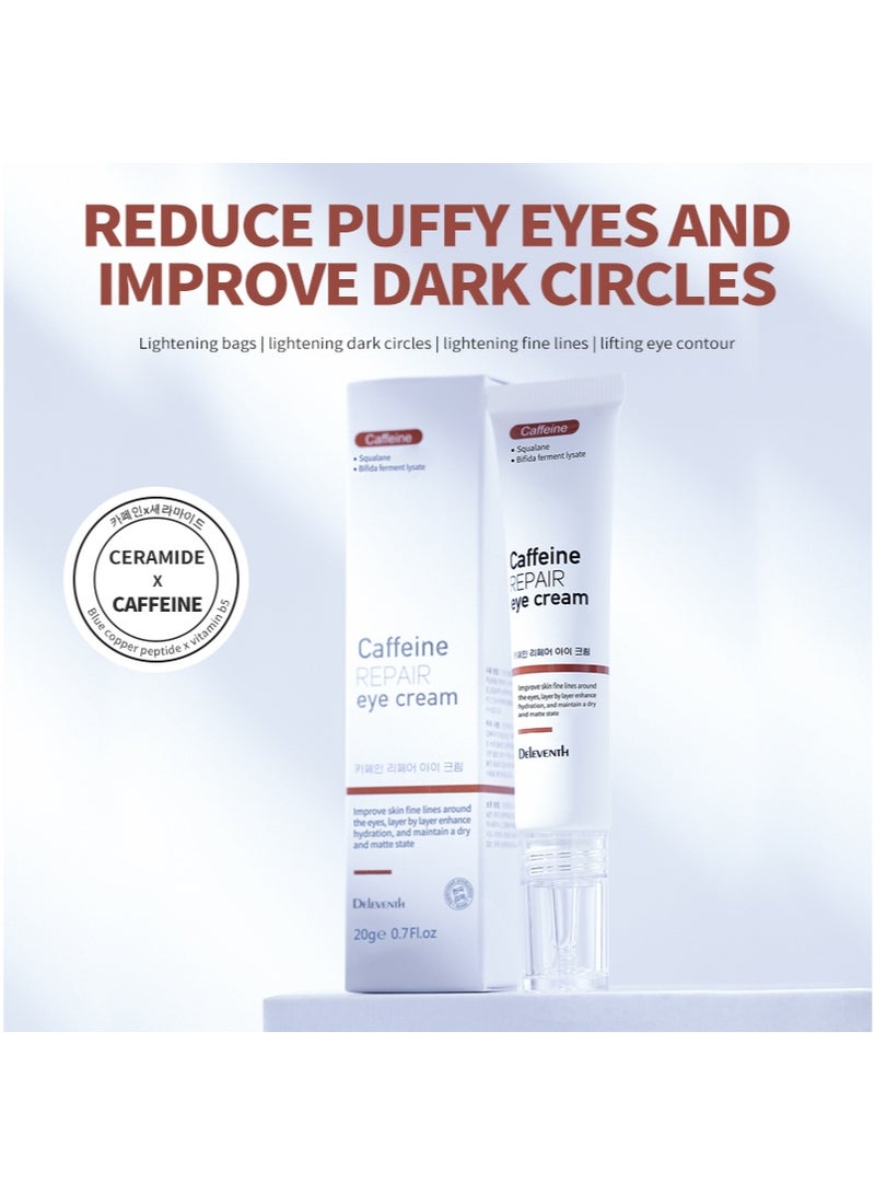 DEleventh Korean Brand Caffeine Repair Eye Cream 20g / Anti-wrinkle, Reduces Puffiness and Dark Circles, Hydrates, Firms Delicate Skin and Smoothes Fine Lines for a Refreshed Look - Image 2