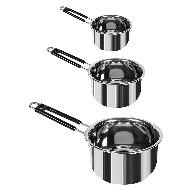 Sprucezone Stainless Steel Sauce Pan, Flat Base, Tea Pan, Milk Pan Tapeli Patila, Sauce Pot Flat Pan 28 cm Diameter 1 L, 1.5 L, 2 L Capacity (Stainless Steel, Non-Stick, Induction Bottom) - Image 1