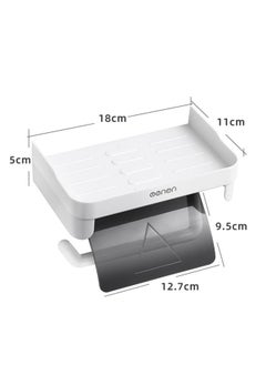 Generic Toilet Paper Holder Wall Mount Tissue Paper Roll Holder with Shelf Storage Organizer for Washroom, Bathroom  - Image 2