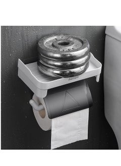 Generic Toilet Paper Holder Wall Mount Tissue Paper Roll Holder with Shelf Storage Organizer for Washroom, Bathroom  - Image 5