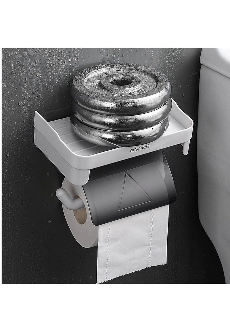Toilet Paper Holder Wall Mount Tissue Paper Roll Holder with Shelf Storage Organizer for Washroom, Bathroom - Image 5