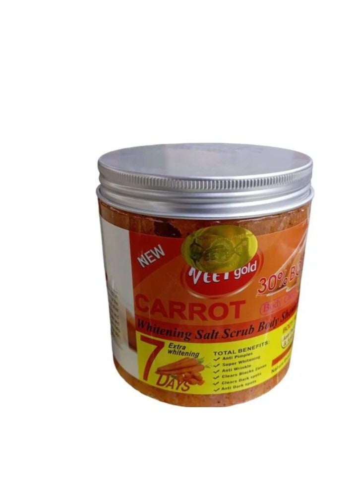 Veet gold VEET GOLD CARROT Salt Scrub Body Shower Cream. Exfoliates, Moisturizes, Smooths, Anti-Aging, Removes Pimples, Wrinkles, Black zones, Dark Spots, Prevents & reduces appearances of Pigmentations