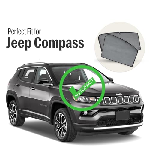 Autofact Car Sunshades for Jeep Compass, UV Protection, Useful Car Accessories, Custom fit Sun Shades for Side Windows, Set of 4 - Image 2