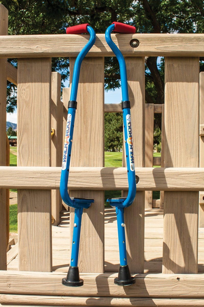 Geospace Adjustable Walkaroo Steel Wee Balance Stilts for Kids - Indoor/Outdoor Play, Exercise, Steel Stilts for Kids- Up to 120 lbs, Height Adjustable Walking Stilts, Kids Stilts -Blue - Image 5