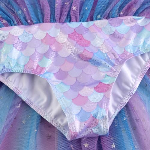 EQSJIU Girls Ballet Leotards with Tutu Skirt Dance Dress Mermaid Shiny Ballerina Outfits Baby Girls 1t 2t 1-2t - Image 5