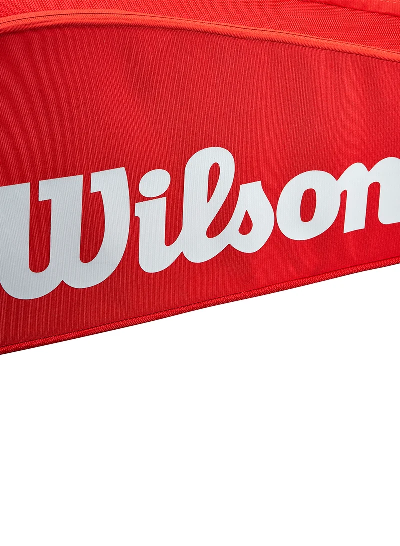 Wilson Super Tour Red Tennis Racket Bag, Adults, Holds up to 15 rackets