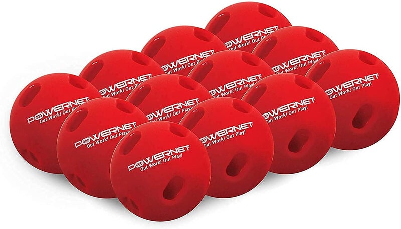 PowerNet Crusher Training Baseballs, Baseball Hitting Trainer for Improved Speed, Power & Coordination, Batting Practice Baseballs 12PK (Red) - Image 1
