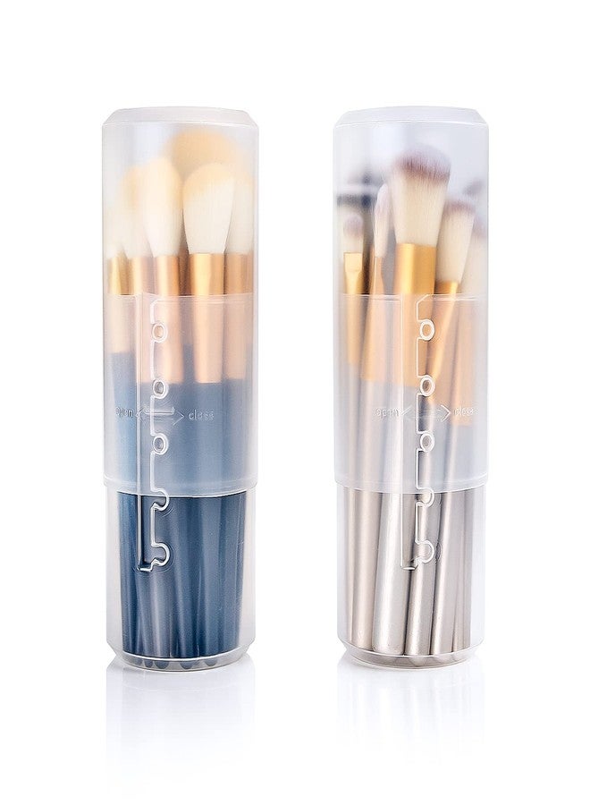 OCHEAL 2 Pack Transparent Plastic Makeup Brush Holders, Dual Use, Lightweight, Spacious - Image 1