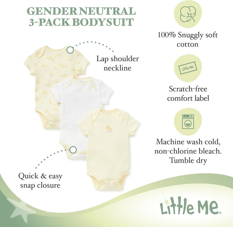 Little Me unisex-baby 3 Pack Bodysuit Layette Set (pack of 3) - Image 2