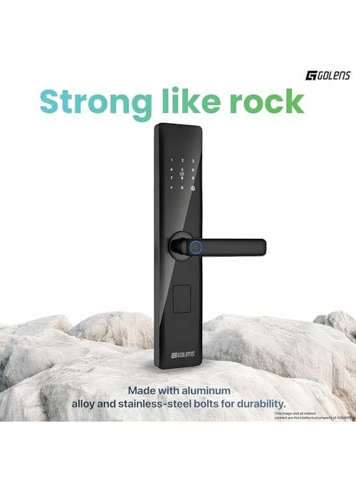 Golens - Golens X33 Glossy Black Smart Digital Door Lock 6Way Unlocking Fingerprint Pincode WiFi RFID Access Card Mobile App Physical Key OTP Access Passage Mode No Extra Gateway Required - Image 1