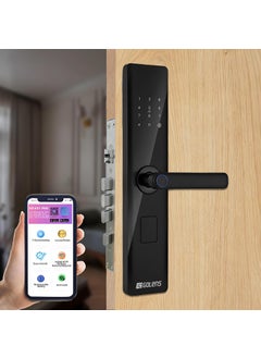 Golens X33 Glossy Black Smart Digital Door Lock 6Way Unlocking Fingerprint Pincode WiFi RFID Access Card Mobile App Physical Key OTP Access Passage Mode No Extra Gateway Required