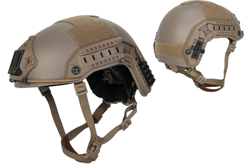 Lancer Tactical Large - X-Large Industrial ABS Plastic Constructed Maritime Helmet Adjustable Crown with 20mm Side Rail Adapter Velcro Padding NVG Shroud Bungee Retention (Dark Earth) - Image 1