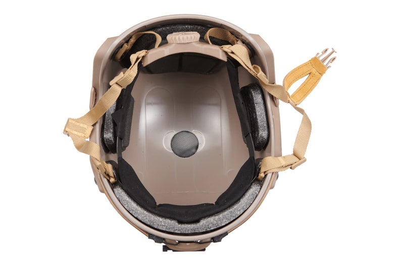 Lancer Tactical Large - X-Large Industrial ABS Plastic Constructed Maritime Helmet Adjustable Crown with 20mm Side Rail Adapter Velcro Padding NVG Shroud Bungee Retention (Dark Earth) - Image 4