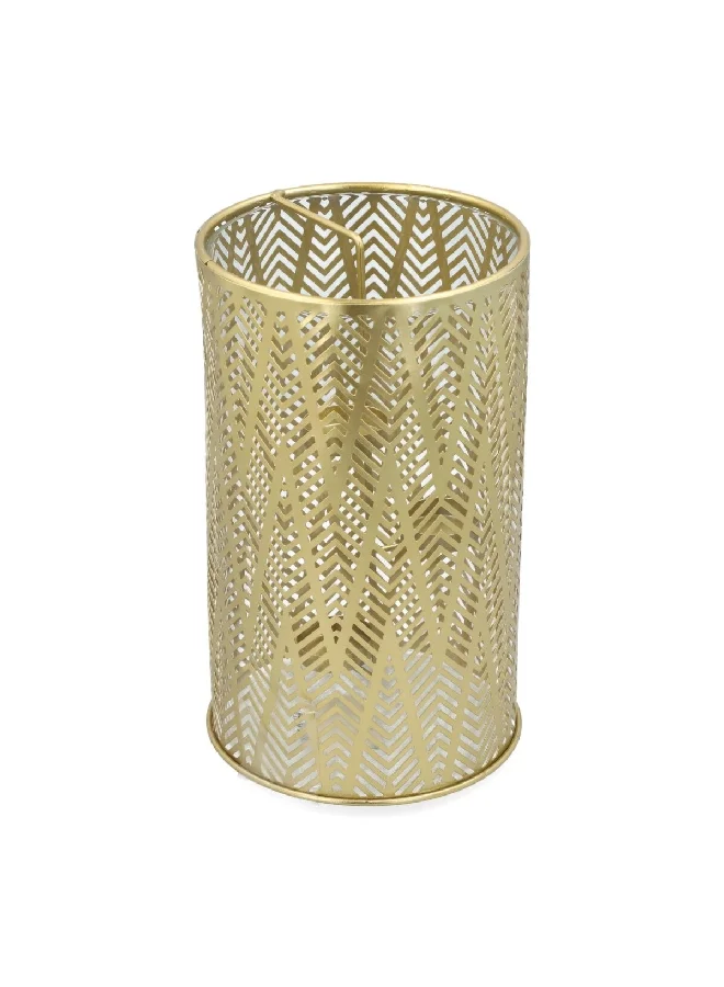 serene Round Decorative Metal Elegant LED Candle Holder Gold 27 x 16.5 x 16.5 cm 01-200B0915-99