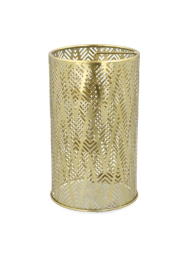 serene Round Decorative Metal Elegant LED Candle Holder Gold 27 x 16.5 x 16.5 cm 01-200B0915-99