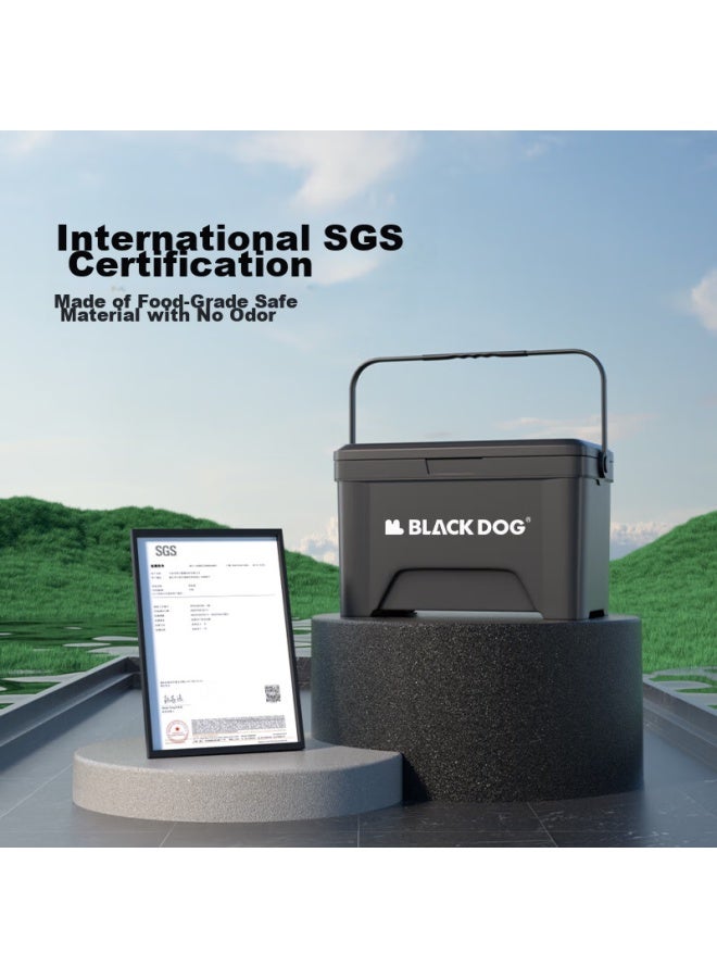 Black Dog Outdoor Cooler Box For Camping, Picnic, Cold Storage, Food Preservation, Takeout, And Fishing, 25L, Night Black - Image 5