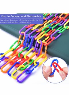 Y&D Plastic Chain Links for Birds, 200PCS Mix Color Rainbow DIY C-Clips Chains Hooks Swing Climbing Cage Toys  - Image 5