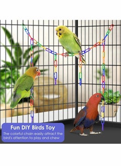 Y&D Plastic Chain Links for Birds, 200PCS Mix Color Rainbow DIY C-Clips Chains Hooks Swing Climbing Cage Toys  - Image 2