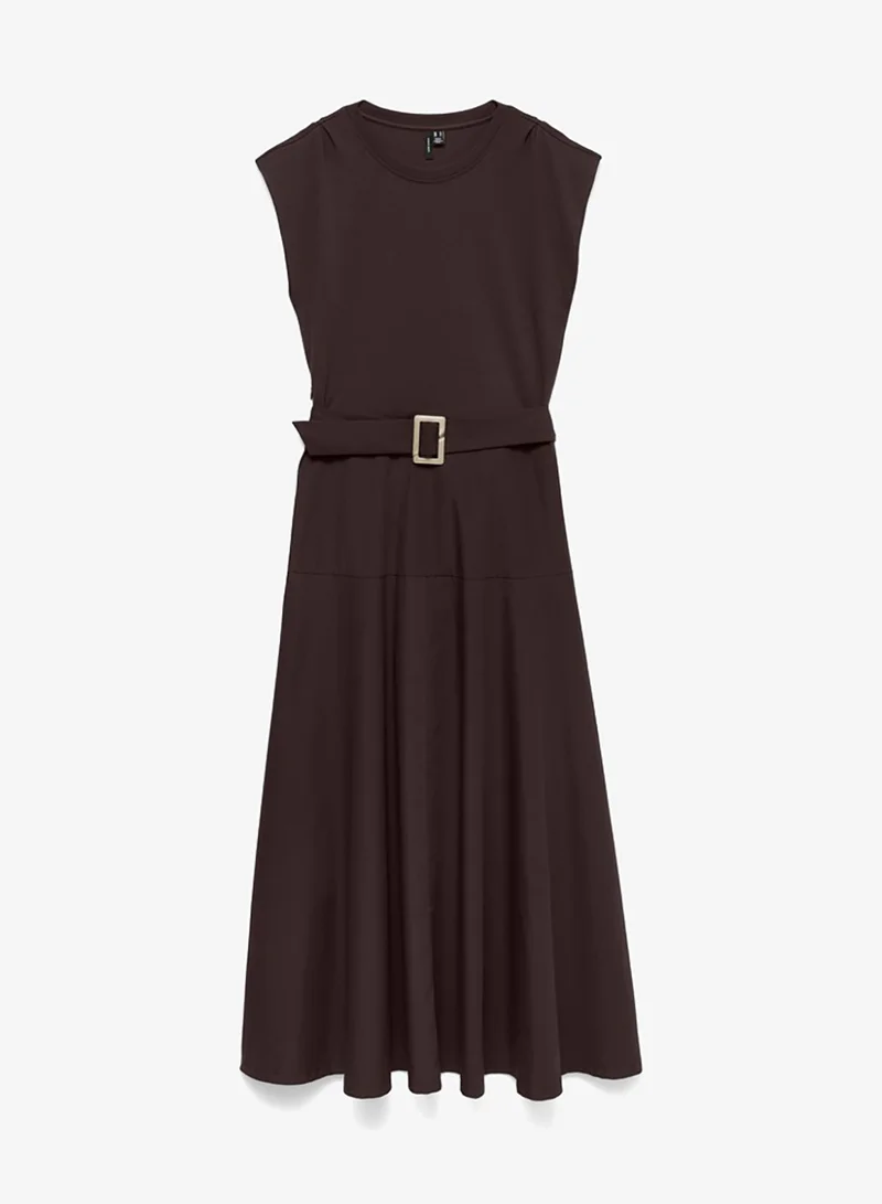 Vero Moda  Brenda Sleeveless Crew Neck 7/8 Midi Dress for Women | Best Price UAE