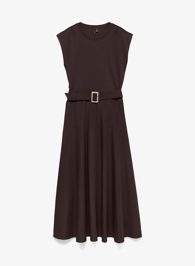 VERO MODA Brenda Sleeveless Crew Neck 7/8 Midi Dress - Image 5
