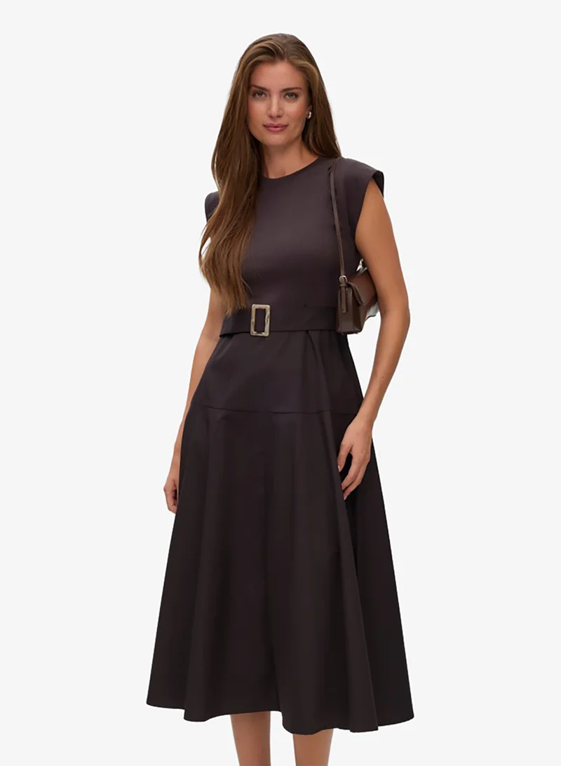 Vero Moda  Brenda Sleeveless Crew Neck 7/8 Midi Dress for Women | Best Price UAE