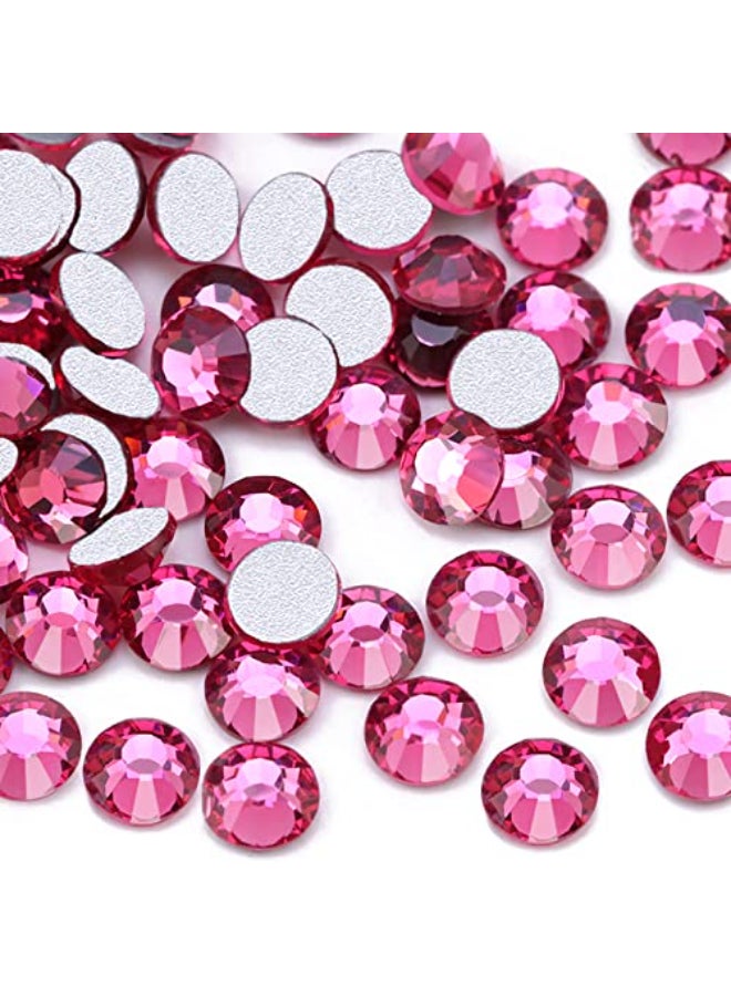 Dowarm 288 Pieces SS30 Flatback Crystal Rhinestones for Craft Nails Dance Costumes Flat Back Nail Crystals Non Hotfix Rhinestones SS30 65MM Rose