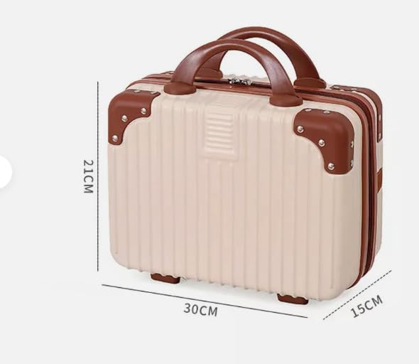 IMUU Water Proof Cosmetic Makeup Travel Case Elastic Band Soft Handle with Zipper Lock Cosmetic Bag Hand Luggage Cosmetic Case Mini ABS Carrying Suitcase with Clipon Function Women Girl - Image 2