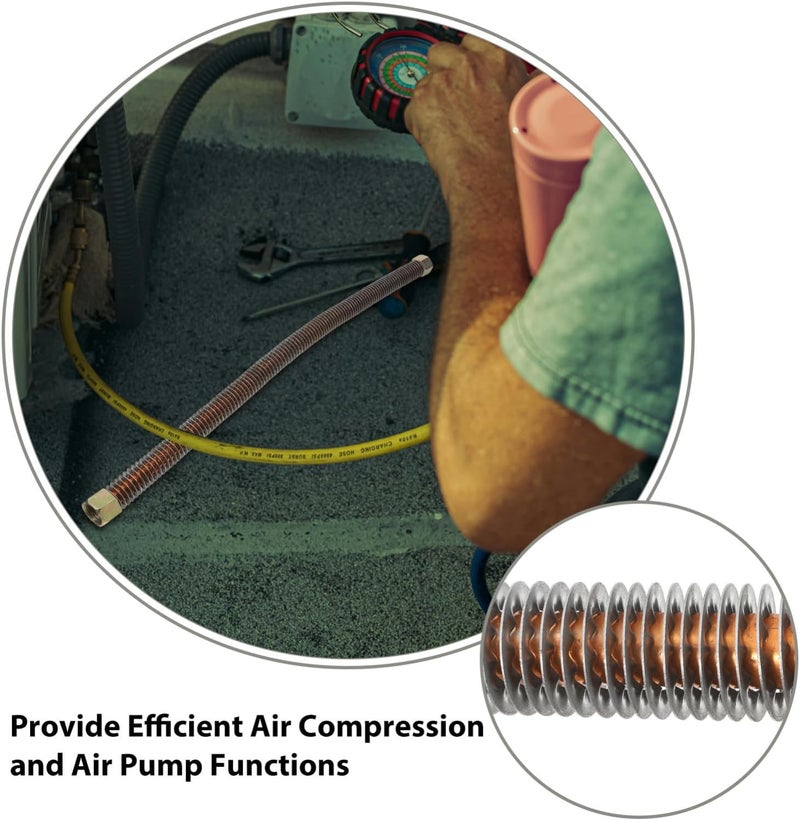 Garneck Air Compressor Aluminum Intake Tube with Steel Wire Hose Flexible Cooling Pipe Replacement Parts for Pneumatic Tools and Air Compressor Accessories - Image 2