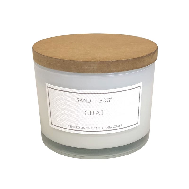 Sand  Fog Scented Candle  Chai  Additional Scents and Sizes  100 Cotton LeadFree Wick  Luxury Air Freshening Jar Candles  Perfect Home Decor  12oz