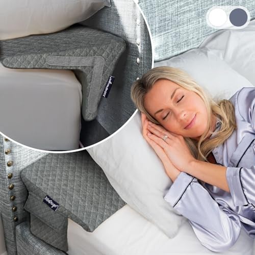 XetraDesign Bed Wedge Pillow for Headboard Gap Up to 7", Triangle Gap Filler for Bed, Mattress Wedge Gap Filler, Headboard Space Filler, Corner Pillow, Grey Queen 60" - Image 1