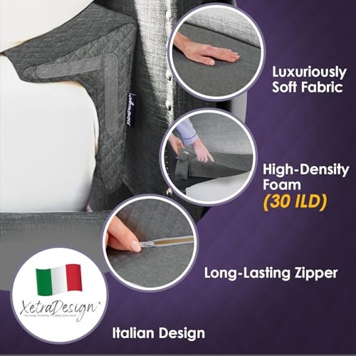 XetraDesign Bed Wedge Pillow for Headboard Gap Up to 7", Triangle Gap Filler for Bed, Mattress Wedge Gap Filler, Headboard Space Filler, Corner Pillow, Grey Queen 60" - Image 4