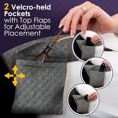 XetraDesign Bed Wedge Pillow for Headboard Gap Up to 7", Triangle Gap Filler for Bed, Mattress Wedge Gap Filler, Headboard Space Filler, Corner Pillow, Grey Queen 60" - Image 5