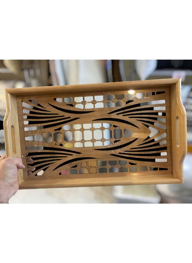 Beech wood tray set Laser engraved with a 5mm acrylic protective layer Two-piece set, large size 60 x 40 cm Small size 50 x 30 cm
