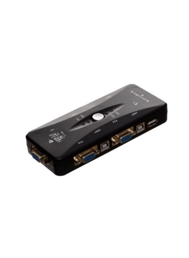 4 Port USB 2.0 KVM Switch Box for Sharing Monitor Keyboard and Mouse Between Multiple Computers, HD Display Support, One Button Switching, Plug and Play - Image 3