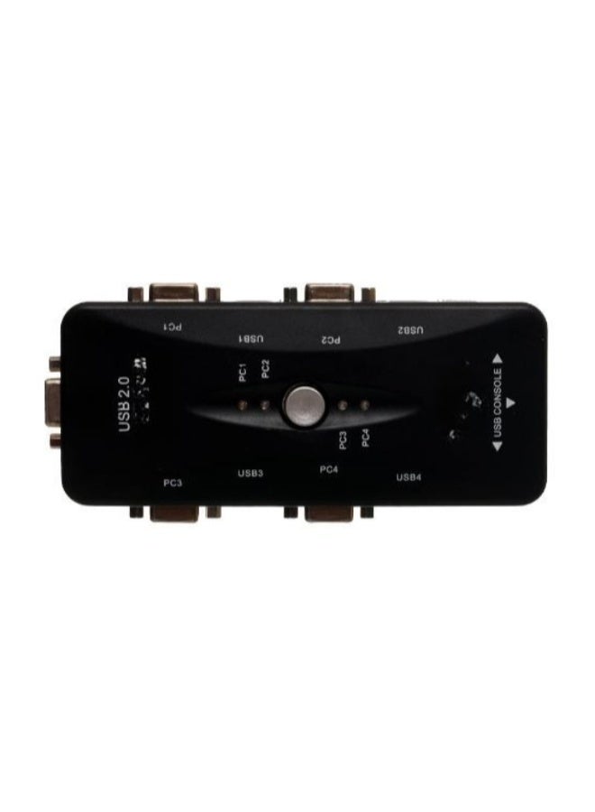 4 Port USB 2.0 KVM Switch Box for Sharing Monitor Keyboard and Mouse Between Multiple Computers, HD Display Support, One Button Switching, Plug and Play - Image 2