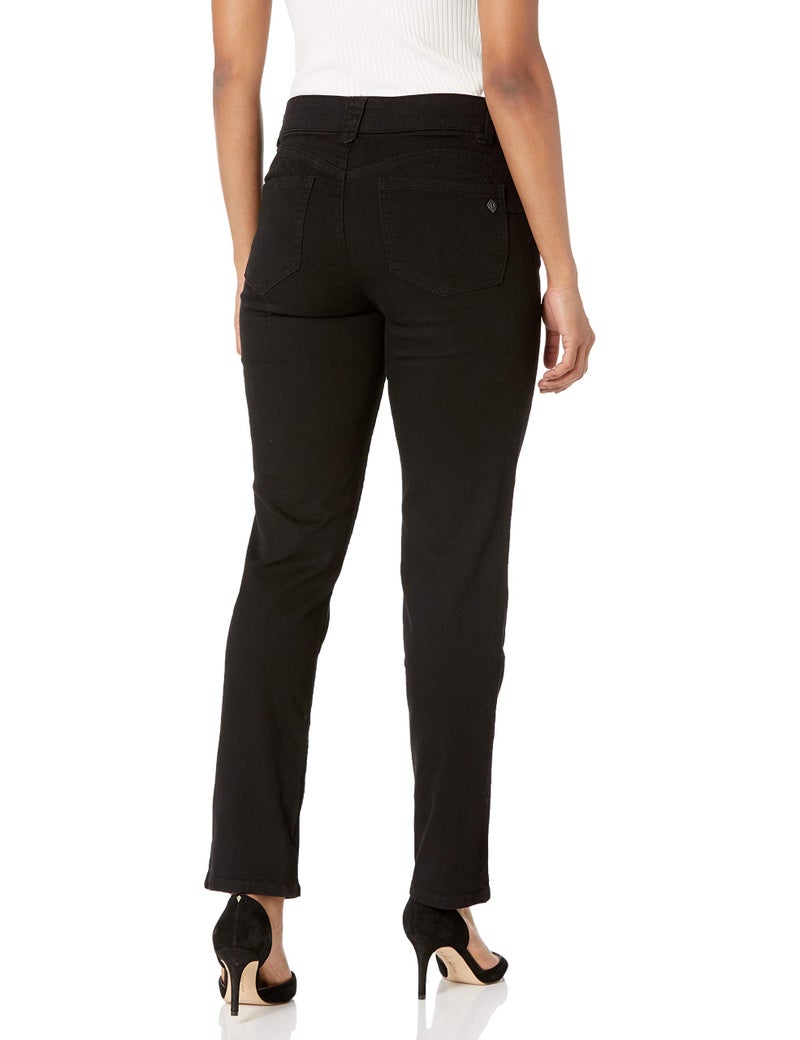 Democracy Women's Petite Ab Solution Straight Leg Jean Black - Image 2