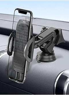 Yesido c111 windshield/dashboard stretchable flexible arm car suction cup mobile phone holder bracket for devices between 4.5-6.8 inch - black