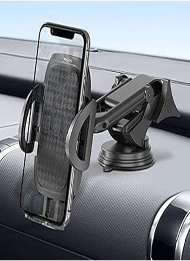 Yesido Yesido c111 windshield/dashboard stretchable flexible arm car suction cup mobile phone holder bracket for devices between 4.5-6.8 inch - black 