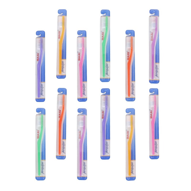 MAXI Angular Soft Bristles Toothbrush, Pack of 12 - Image 2