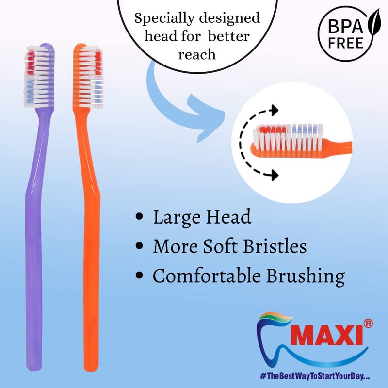 MAXI Angular Soft Bristles Toothbrush, Pack of 12 - Image 5