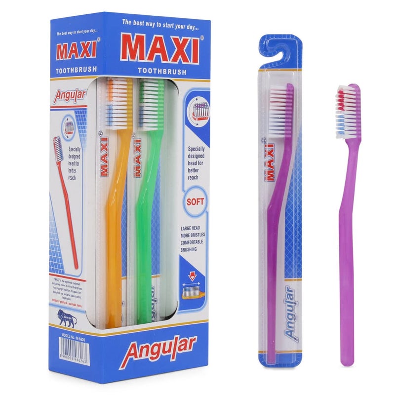 MAXI Angular Soft Bristles Toothbrush, Pack of 12 - Image 4