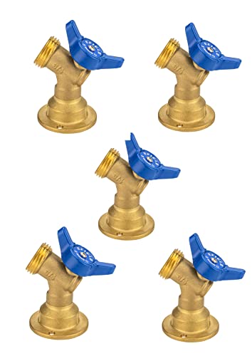 EFIELD 5Pack 14Turn Brass Sillcock Hose Bibb Valve 34 Female NPT Inlet 34 Male GHT Threaded Garden Hose OutletConnector 5SILLCOCK0285PCS - Image 1
