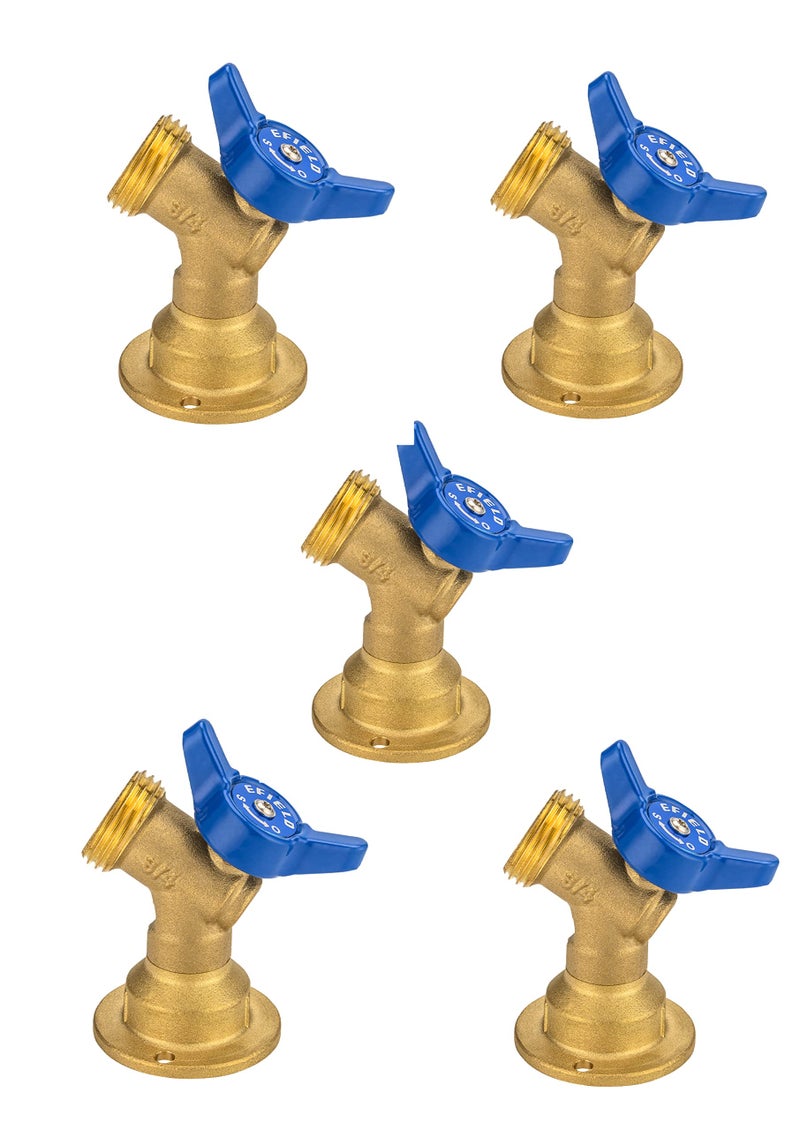EFIELD 5Pack 14Turn Brass Sillcock Hose Bibb Valve 34 Female NPT Inlet 34 Male GHT Threaded Garden Hose OutletConnector 5SILLCOCK0285PCS - Image 2