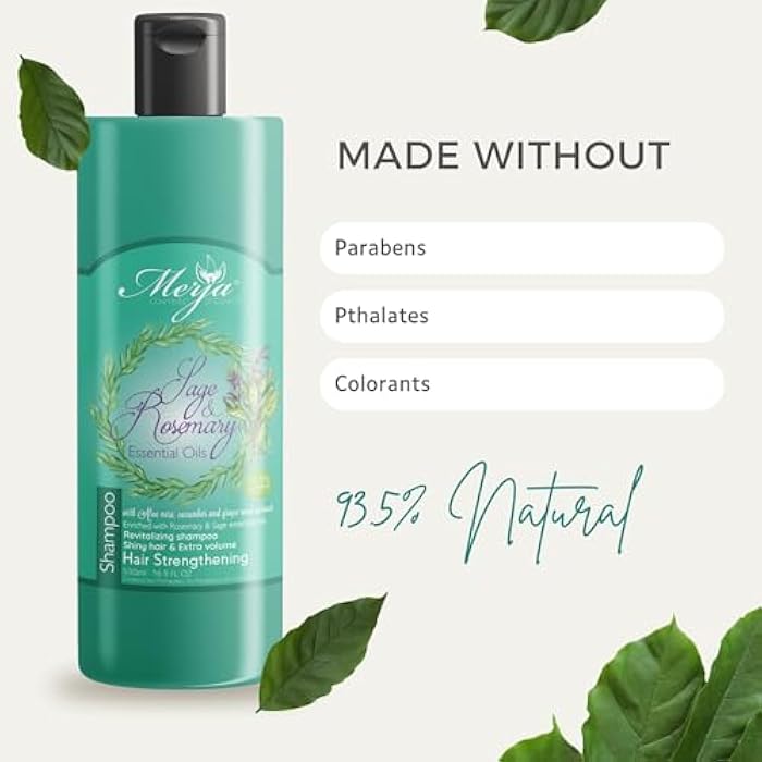 Merja Sage & Rosemary Hair Strengthening Shampoo, Essential Oils with Aloe Vera, 16.9 Fl Oz - Image 4