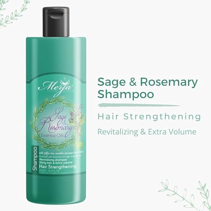 Merja Sage & Rosemary Hair Strengthening Shampoo, Essential Oils with Aloe Vera, 16.9 Fl Oz - Image 2