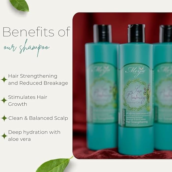 Merja Sage & Rosemary Hair Strengthening Shampoo, Essential Oils with Aloe Vera, 16.9 Fl Oz - Image 5